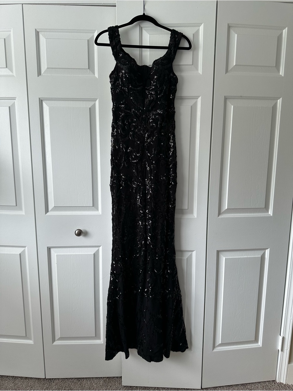 Fashion Nova Black Sequin Evening Gown